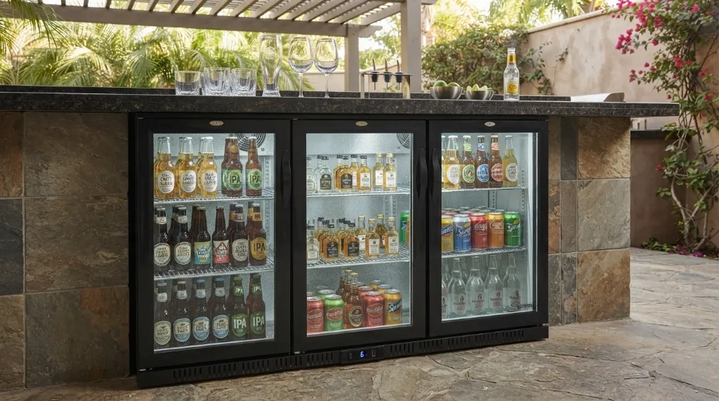 BACK BAR COOLER, Salvadore, Triple Hinged Door